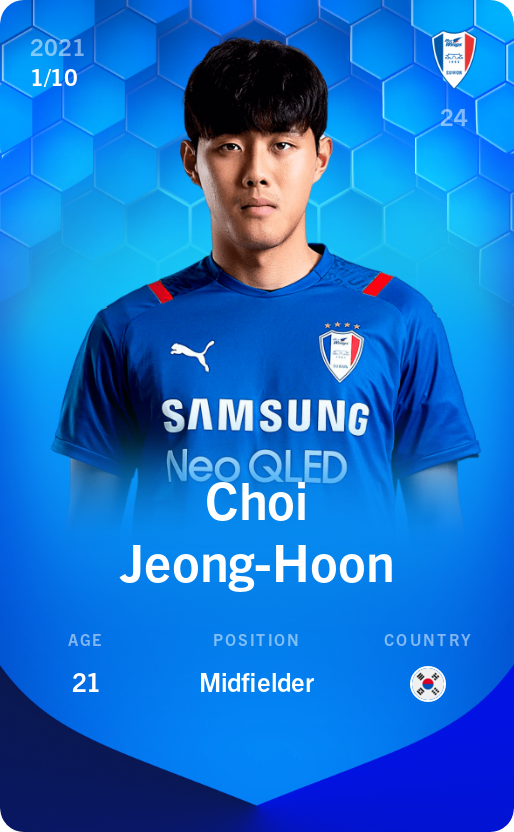 Sorare - Sorare Official - Choi Jeong-Hoon 2021-22 • Super Rare 1/10 - NFT # 13421870387714786714959669957294526206143626296242262773080901432835272230077