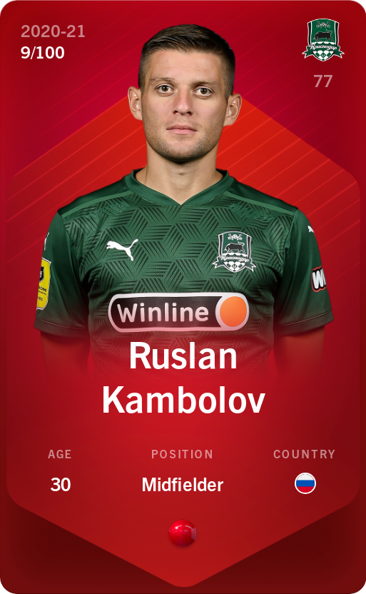 Sorare - Sorare Official - Ruslan Kambolov 2020-21 • Rare 9/100 - NFT # 52711233004757134822339008180833606349838295217353507570252270517854420309054