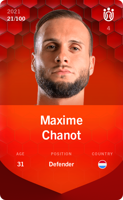 Sorare - Sorare Official - Maxime Chanot 2021-22 • Rare 21/100 - NFT # 37621475176663414841429183980537926957014178815876112759860793077014714541380