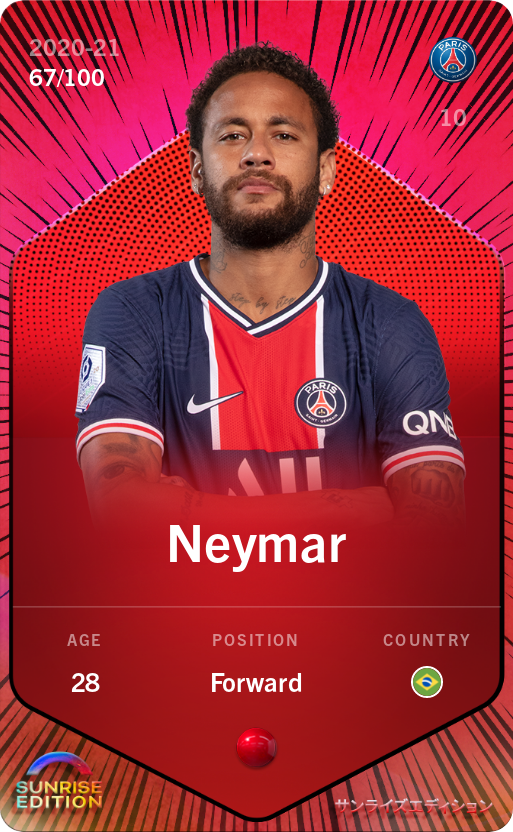Sorare - Sorare Official - Neymar 2020-21 • Rare 67/100 - NFT # 94463858518999369066008980561469900280206423361162319053139847017929173501596
