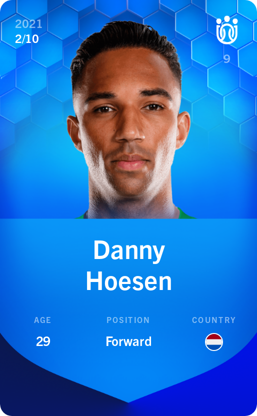 Sorare - Sorare Official - Danny Hoesen 2021-22 • Super Rare 2/10 - NFT # 7938796081007811822577297662135777053046738249764382223128444872489021862643