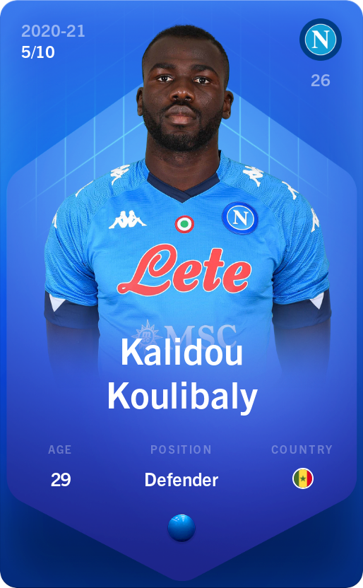 Sorare - Sorare Official - Kalidou Koulibaly 2020-21 • Super Rare 5/10 - NFT # 63139452287794504529237703369240041645841764144093328751967432071016246387482
