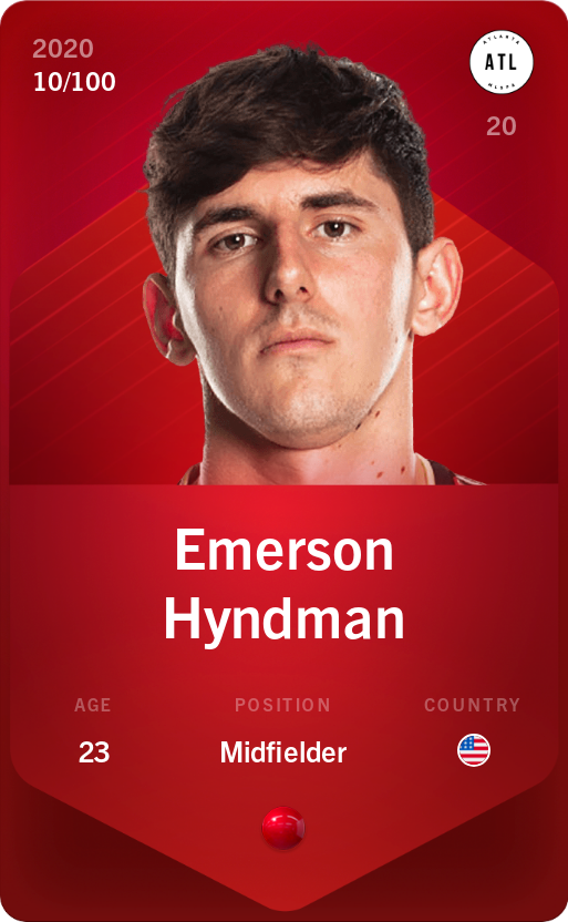 Sorare - Sorare Official - Emerson Hyndman 2020-21 • Rare 10/100 - NFT # 1100409990680340246686632716086274992258050527507224006589018466347757235614