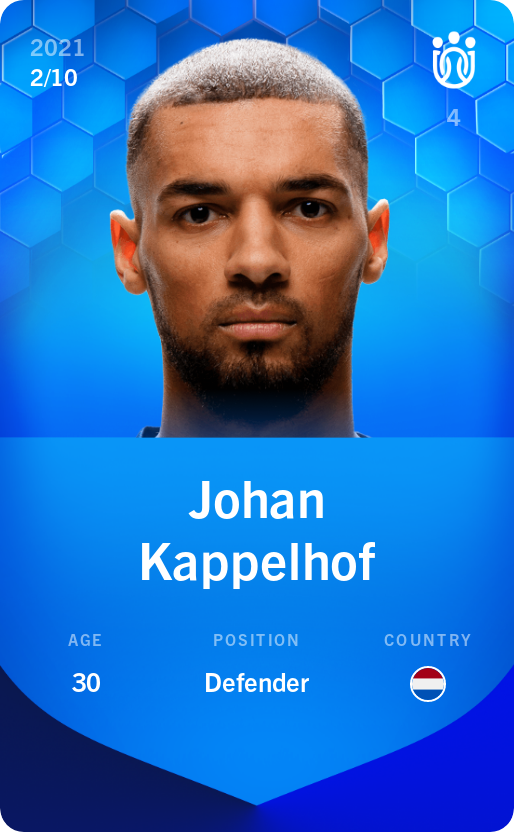 Sorare - Sorare Official - Johan Kappelhof 2021-22 • Super Rare 2/10 - NFT # 51481689674523360583428433599387373928689193494466878322796933895541718293303