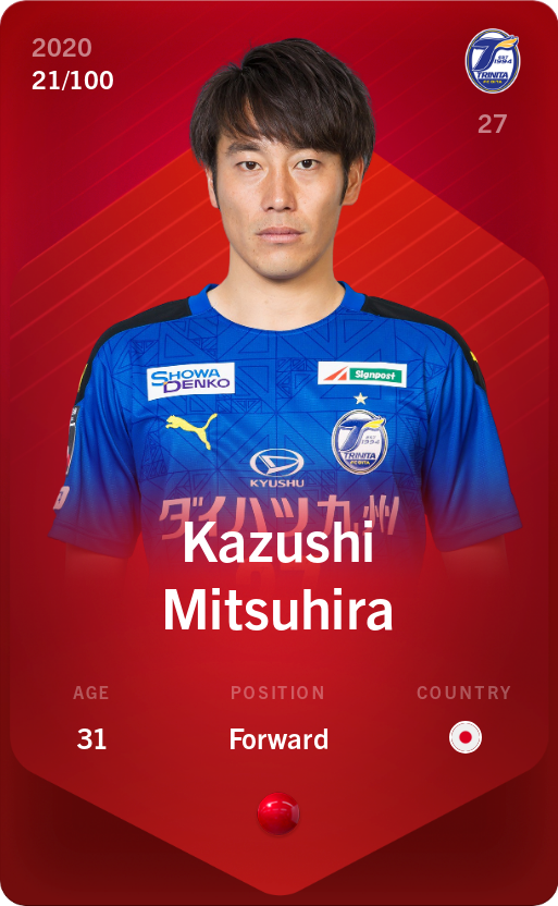 Sorare - Sorare Official - Kazushi Mitsuhira 2020-21 • Rare 21/100 - NFT # 30685343566573159281349350095756788754406875456564003568187244139228859271186