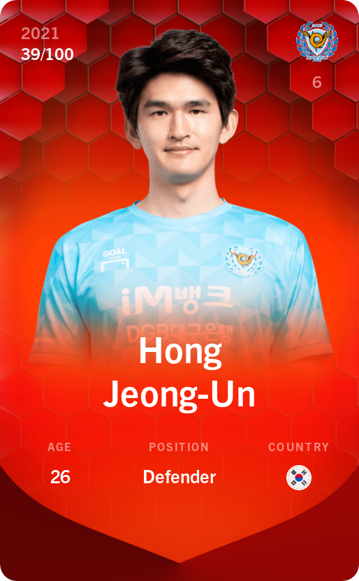 Sorare - Sorare Official - Hong Jeong-Un 2021-22 • Rare 39/100 - NFT # 61254245771771295335662022637414069708287247366495171264103116756930795490790