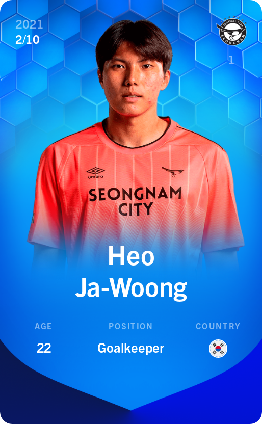 Sorare - Sorare Official - Heo Ja-Woong 2021-22 • Super Rare 2/10 - NFT # 17355873782641839412455172968010994646681407959296696826165453287269235234195