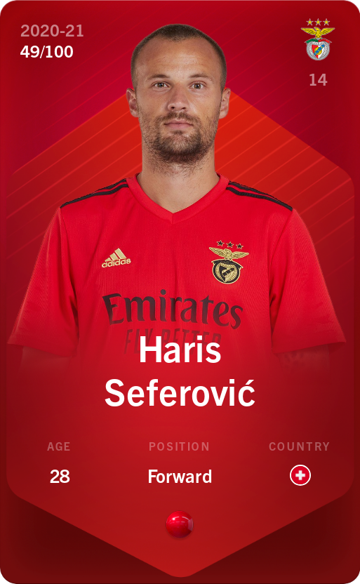 Sorare - Sorare Official - Haris Seferović 2020-21 • Rare 49/100 - NFT # 64032530406188003872777074131962539024500404999304660568031706617486105260565
