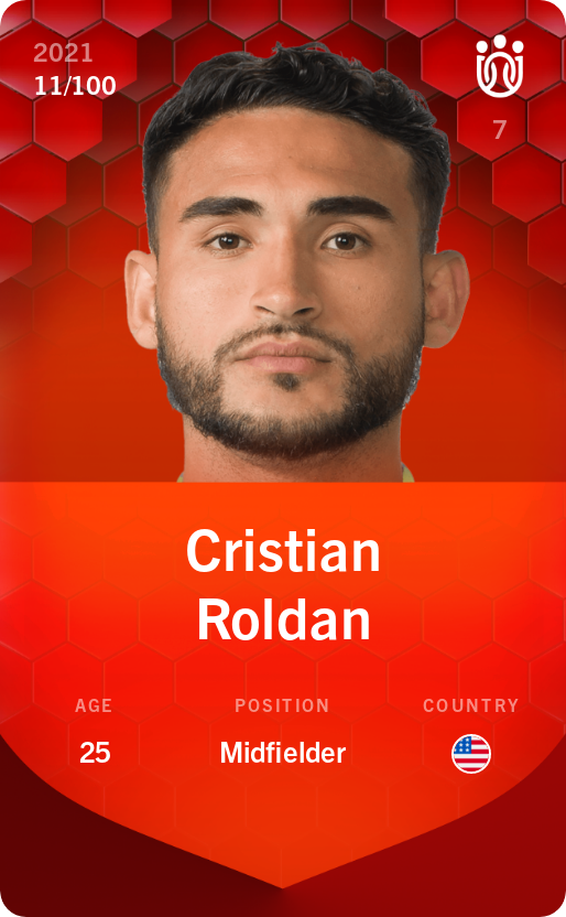 Sorare - Sorare Official - Cristian Roldan 2021-22 • Rare 11/100 - NFT # 52526432164922589173553687768250514382025407235874523348212813427454396910108