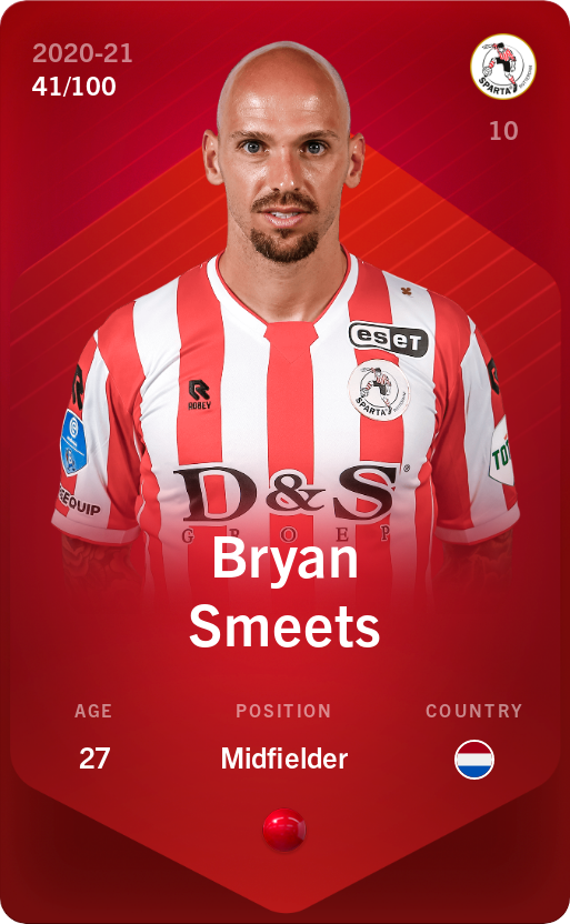 Sorare - Sorare Official - Bryan Smeets 2020-21 • Rare 41/100 - NFT # 110802734346772902708148284118482188142343338036159327394953741871158399819948