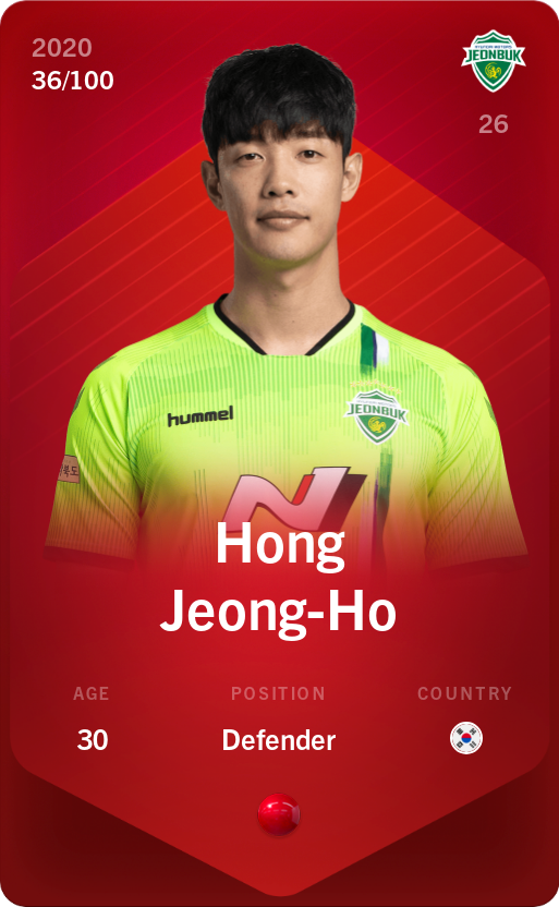 Sorare - Sorare Official - Hong Jeong-Ho 2020-21 • Rare 36/100 - NFT # 13498794278983139890238312650980923134444708100715853559101434400898989182213