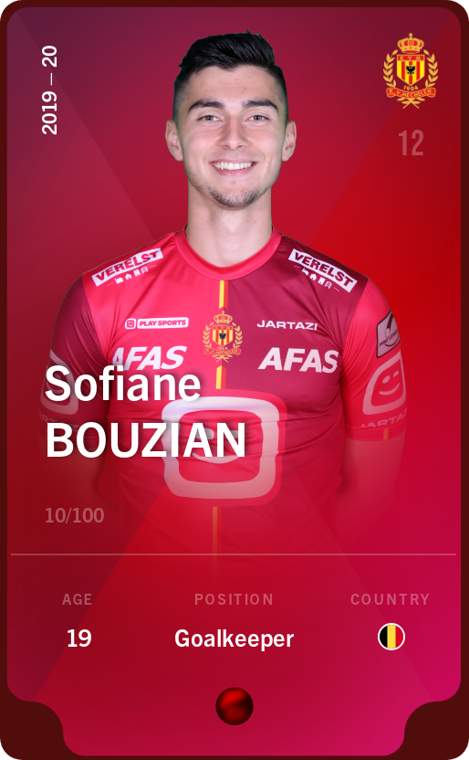 Sorare - Sorare Official - Sofiane Bouzian 2019-20 • Rare 10/100 - NFT # 51074085661807605946326326641892607644807924724105791427372052988422787893053