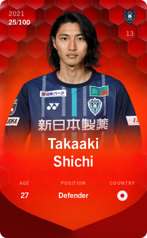 Sorare - Sorare Official - Takaaki Shichi 2021-22 • Rare 25/100 - NFT # 53016483270206018540923876189041702762041675235912028776361000536583917615565