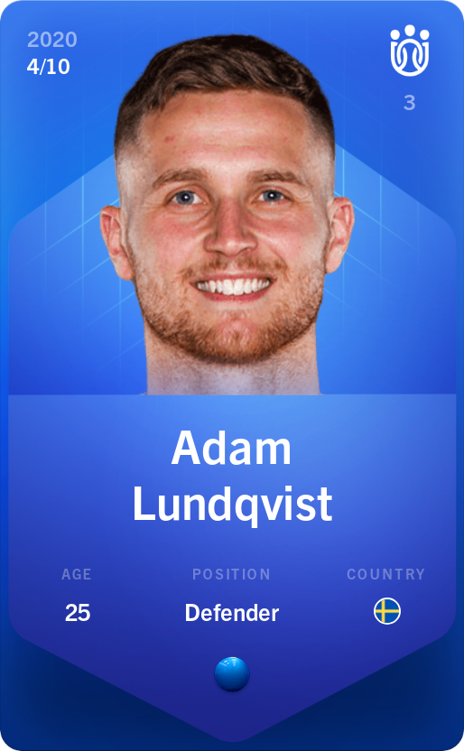 Sorare - Sorare Official - Adam Lundqvist 2020-21 • Super Rare 4/10 - NFT # 95762914403617204388890724947883183115440364827837244752149787795485849840777