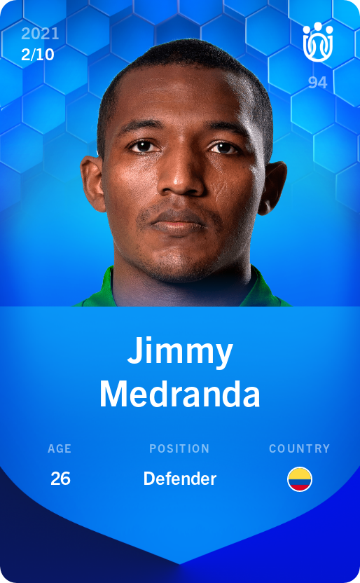 Sorare - Sorare Official - Jimmy Medranda 2021-22 • Super Rare 2/10 - NFT # 79933907817659050473931083392390416869401233866698749293605264585599744633289
