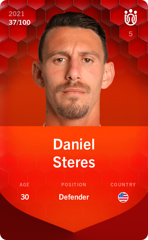 Sorare - Sorare Official - Daniel Steres 2021-22 • Rare 37/100 - NFT # 93314758148662464347920359218638181605759752686859651171208046753027488478587