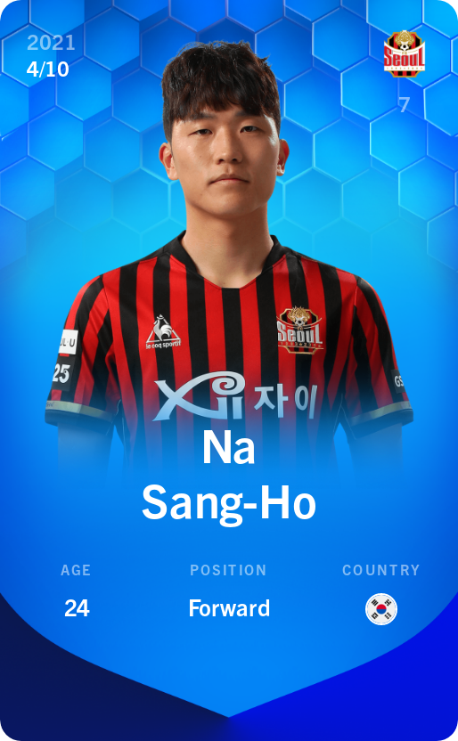 Sorare - Sorare Official - Na Sang-Ho 2021-22 • Super Rare 4/10 - NFT # 69362133659160857957418897456464296419237597125312667989713411972619464494760