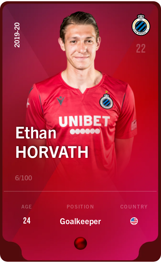 Sorare - Sorare Official - Ethan Horvath 2019-20 • Rare 6/100 - NFT # 8674581713452578608602974084352431399757996706720902239498438361488795499927