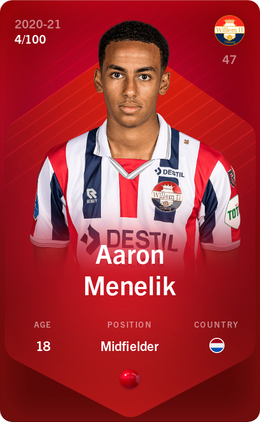 Sorare - Sorare Official - Aaron Menelik 2020-21 • Rare 4/100 - NFT # 54783732537486639912751130541881716995922103371612503045120419126502780602263