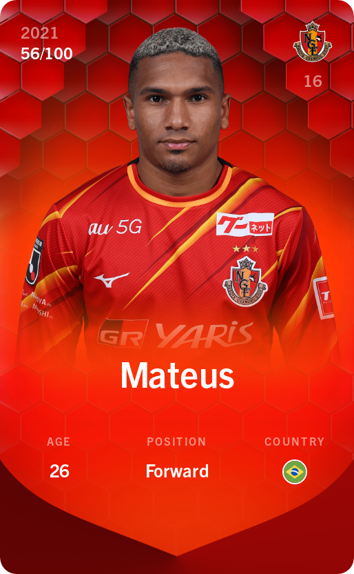 Sorare - Sorare Official - Mateus 2021-22 • Rare 56/100 - NFT # 91039133364456231919337603628265321163674212337891325506139960180671539915566