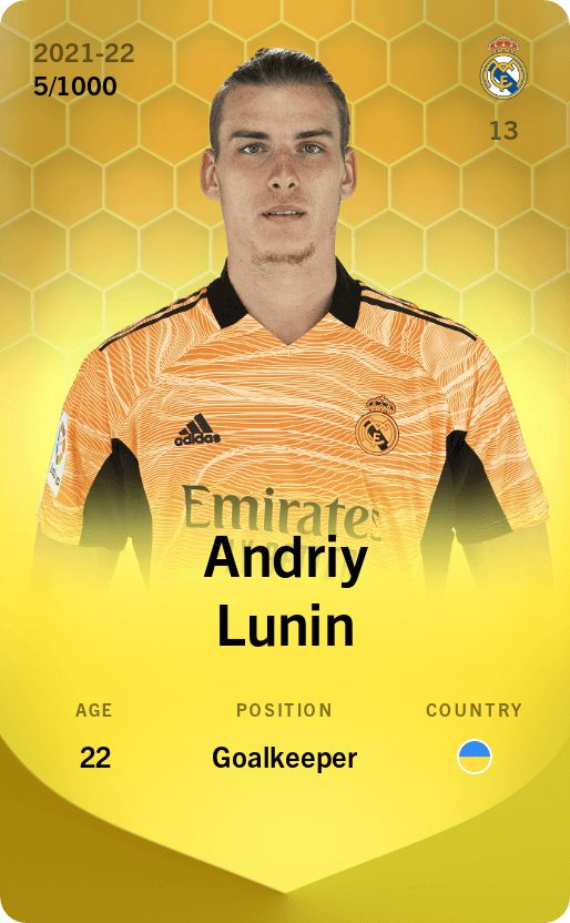 Andriy Lunin 2021-22 • Limited 5/1000