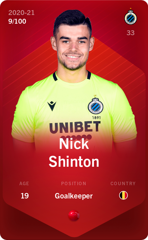 Sorare - Sorare Official - Nick Shinton 2020-21 • Rare 9/100 - NFT # 94520682965648883896601623951865763525707732147795915188009657626199207741148