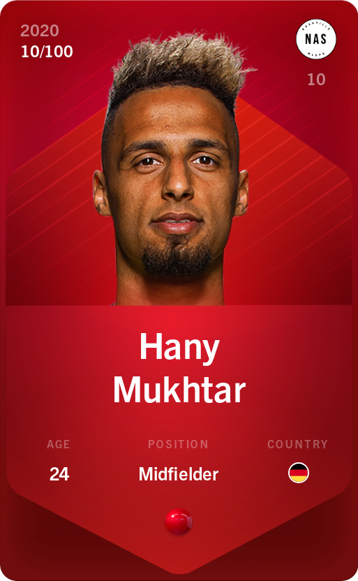 Sorare - Sorare Official - Hany Mukhtar 2020-21 • Rare 10/100 - NFT # 17413101079841625954637193601976986296196765195735713618626488298926559850657