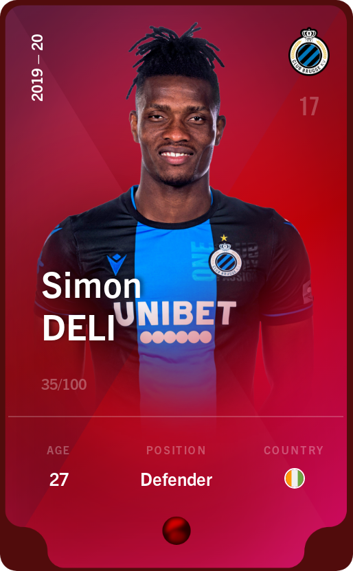 Sorare - Sorare Official - Simon Deli 2019-20 • Rare 35/100 - NFT # 98121150153542578864536745558938716252978569742882225315437286803506679631569
