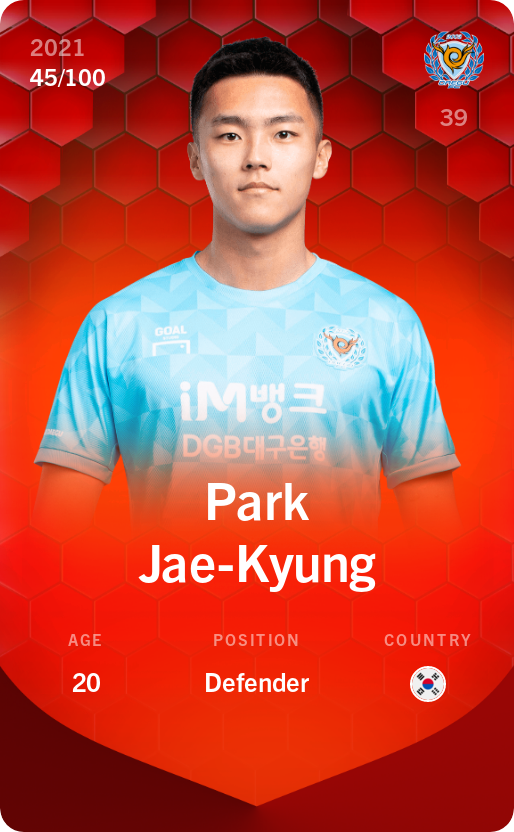 Sorare - Sorare Official - Park Jae-Kyung 2021-22 • Rare 45/100 - NFT # 22173007195462743395620488580475686287027122592627717052879462553749745287319