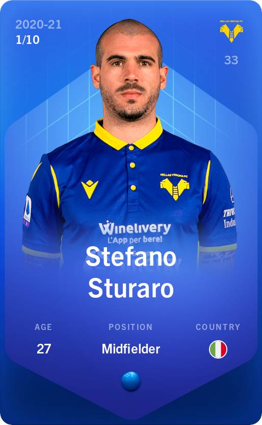 Sorare - Sorare Official - Stefano Sturaro 2020-21 • Super Rare 1/10 - NFT # 108146920429332842330013446012021702887364671882182140598537452713014197736030