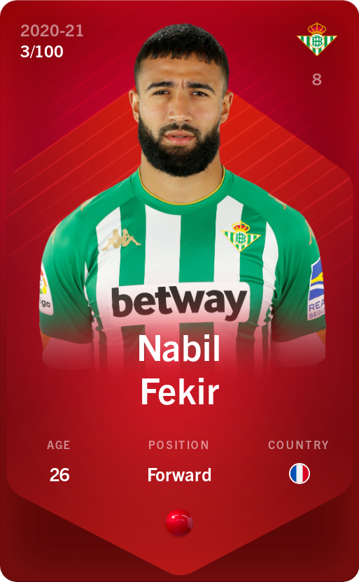 Sorare - Sorare Official - Nabil Fekir 2020-21 • Rare 3/100 - NFT # 79970233623623226689191474047488831002726448798890523361338316314103003821010