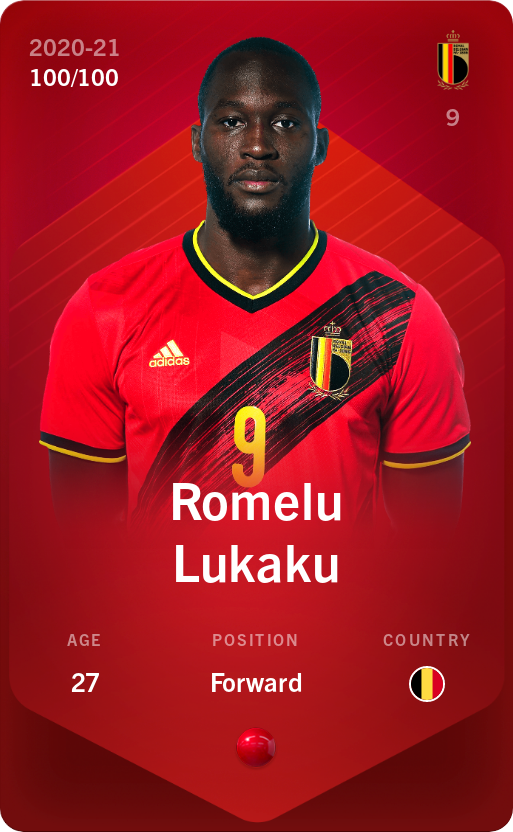 Sorare - Sorare Official - Romelu Lukaku 2020-21 • Rare 100/100 - NFT # 16642279346500234727684531579672596088252312555475323897401475277715197741109