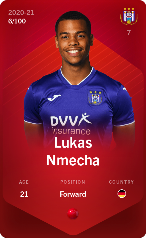 Sorare - Sorare Official - Lukas Nmecha 2020-21 • Rare 6/100 - NFT # 50889962731794176579190824741158881389169744205883625670131613122649628328042