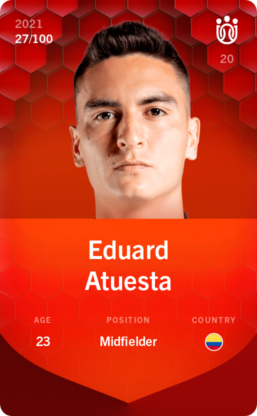 Sorare - Sorare Official - Eduard Atuesta 2021-22 • Rare 27/100 - NFT # 7225045398665862911532002989687165744505832480714713969811556089375352580303