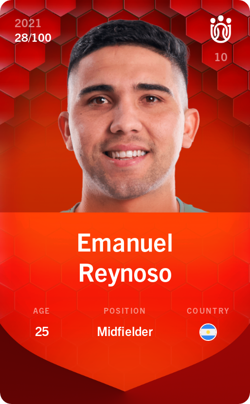 Sorare - Sorare Official - Emanuel Reynoso 2021-22 • Rare 28/100 - NFT # 55079881139514488135883266671950605063766545668573514911656563204760921306142