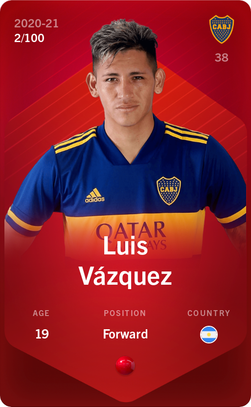 Sorare - Sorare Official - Luis Vázquez 2020-21 • Rare 2/100 - NFT # 79710945659713777882239760187661069926276938307503087191734650278575942105276