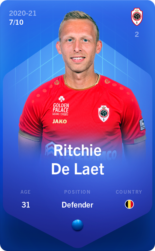 Sorare - Sorare Official - Ritchie De Laet 2020-21 • Super Rare 7/10 - NFT # 111089363880516452779843992614822597312820453424982354345465519377294971227885
