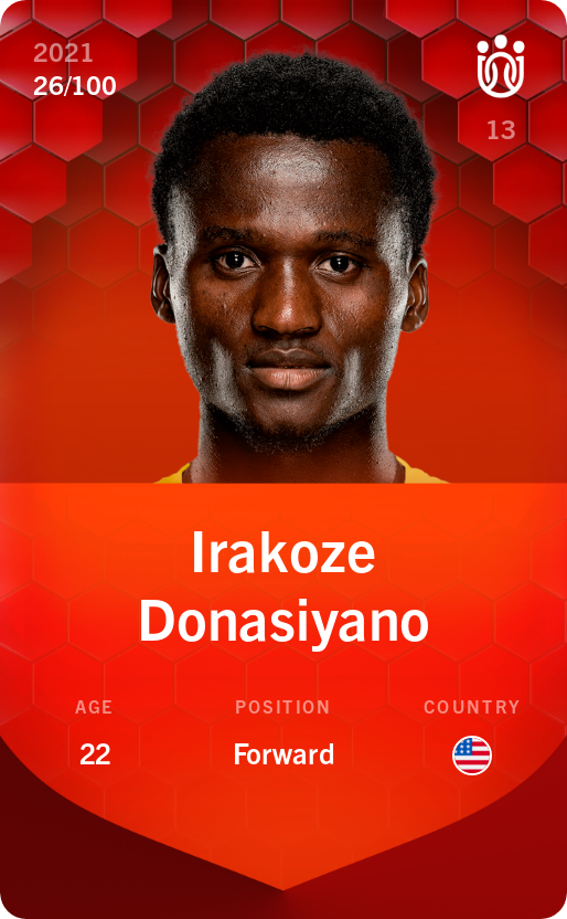 Sorare - Sorare Official - Irakoze Donasiyano 2021-22 • Rare 26/100 - NFT # 3593388094542662330878155421921773777900312379536441110596921115562304714760