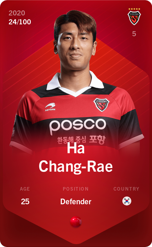 Sorare - Sorare Official - Ha Chang-Rae 2020-21 • Rare 24/100 - NFT # 31184719490658627231753935665553694507009223991548229047217424041364333762495
