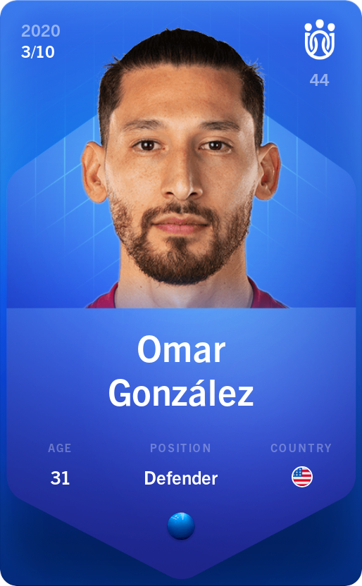 Sorare - Sorare Official - Omar González 2020-21 • Super Rare 3/10 - NFT # 92765957761014022516142403074821854610152428192448461393748467071117935861451