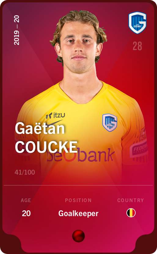 Sorare - Sorare Official - Gaëtan Coucke 2019-20 • Rare 41/100 - NFT # 24393673945023523843661271148731280440433141281295650606969772469556253885195