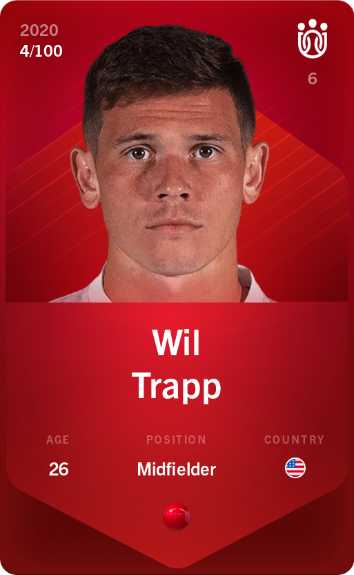 Sorare - Sorare Official - Wil Trapp 2020-21 • Rare 4/100 - NFT # 1948952827699641365055708310905540784866749173226571471207153614874994758575