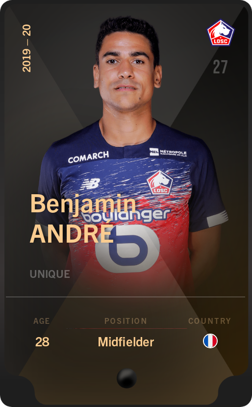 Sorare - Sorare Official - Benjamin André 2019-20 • Unique - NFT # 43443918989879524253895529896601196887922884637130268981725612478683321707289