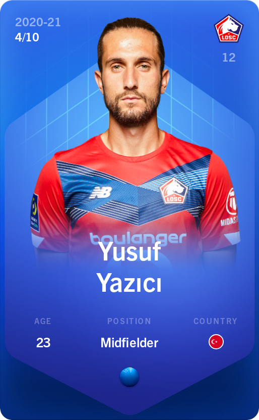 Sorare - Sorare Official - Yusuf Yazıcı 2020-21 • Super Rare 4/10 - NFT # 93951063856055495215845465890127090212022943233227014893179768166135381492566