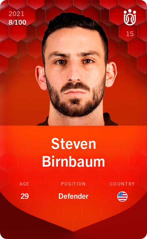 Sorare - Sorare Official - Steven Birnbaum 2021-22 • Rare 8/100 - NFT # 108625229937884283419660530472176498019129462383295616171087164509189786259546