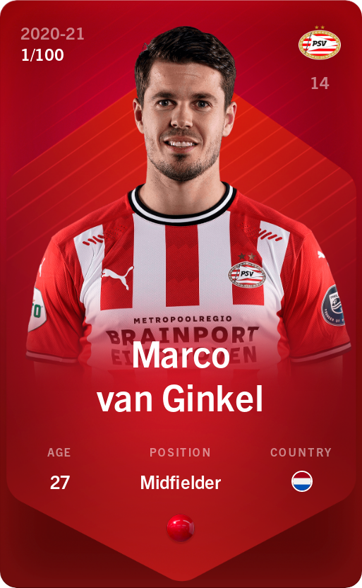 Sorare - Sorare Official - Marco van Ginkel 2020-21 • Rare 1/100 - NFT # 99606335881458418220564655232013719787692636154925427436081779465221203886200
