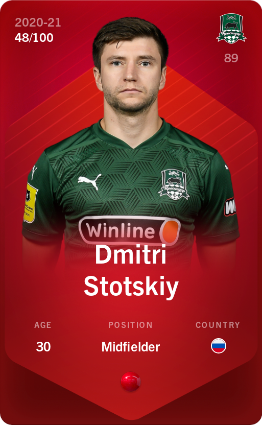 Sorare - Sorare Official - Dmitri Stotskiy 2020-21 • Rare 48/100 - NFT # 89164580395773598270836496331905797243850039095573077914254482205586596616793