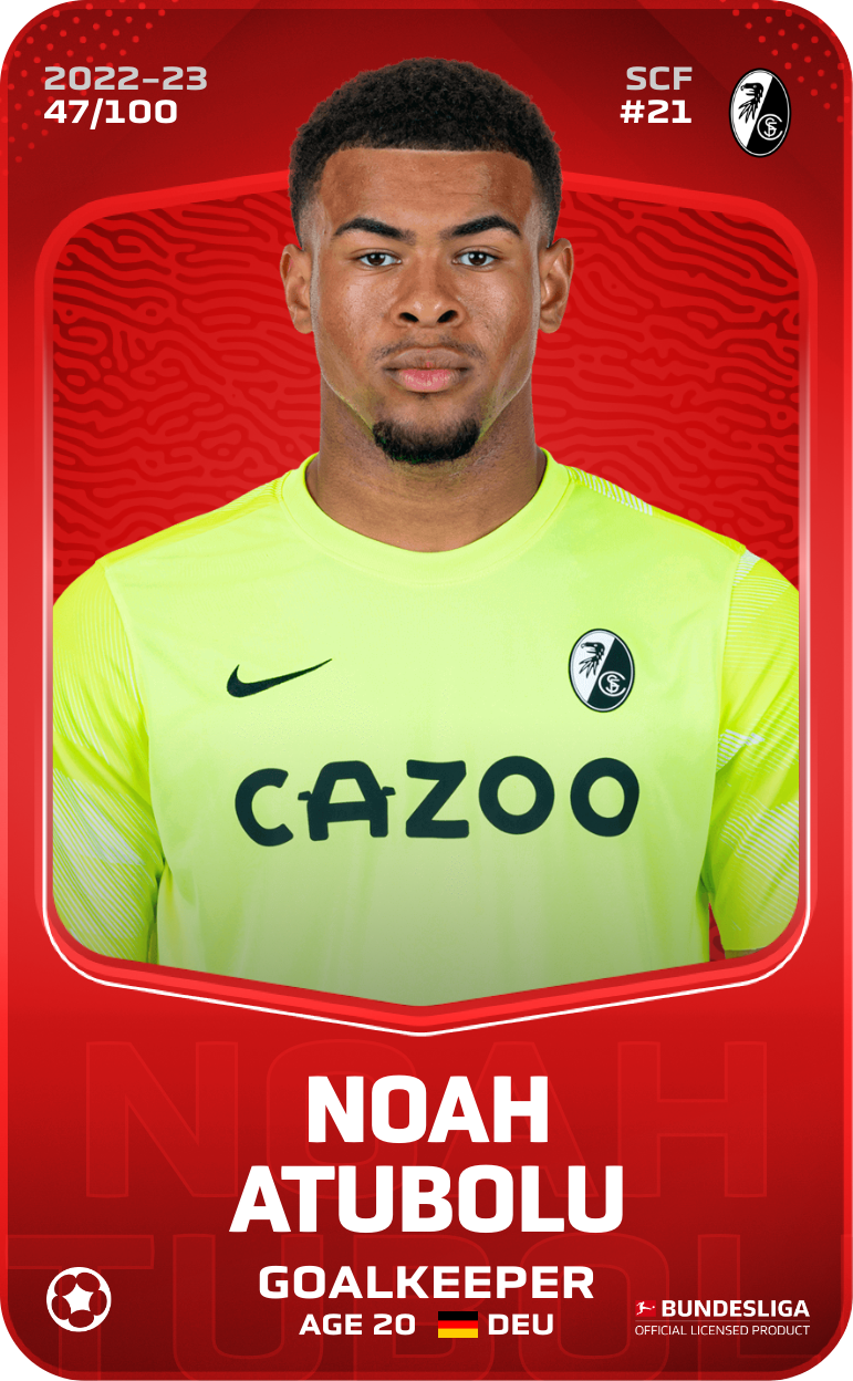 Sorare - Sorare Official - Noah Atubolu 2022-23 • Rare 47/100 - NFT # 24096281203865717097151371090901998317616412765479346163440640422314367376813