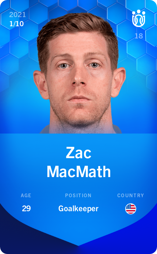 Sorare - Sorare Official - Zac MacMath 2021-22 • Super Rare 1/10 - NFT # 90981255962141881197889912819364057209743988537936709505246209234936596713964