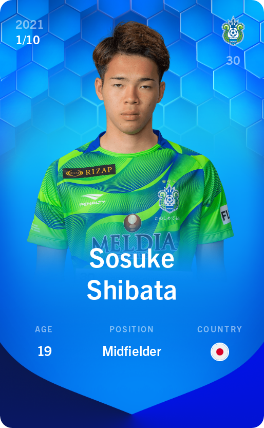 Sorare - Sorare Official - Sosuke Shibata 2021-22 • Super Rare 1/10 - NFT # 73740908976959012267660622090313853999845021592265202125168922053414135768893